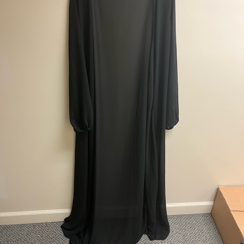 Chic Long Sleeve Black Dress